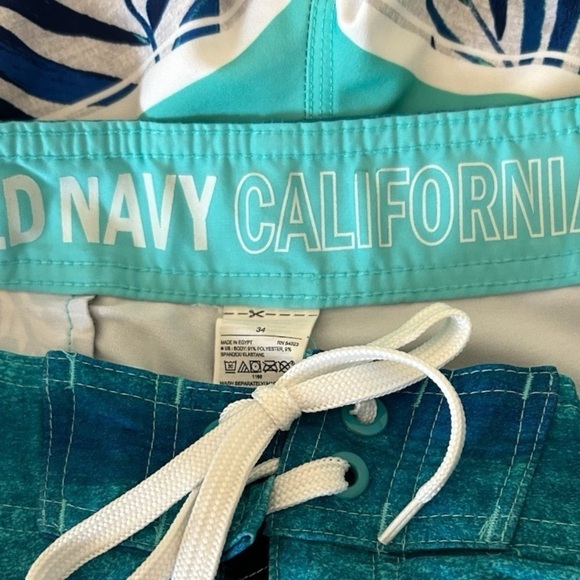 OLD NAVY CALIFORNIA Tropical Swim Trunks Board Shorts Beach Summer - Picture 3 of 4